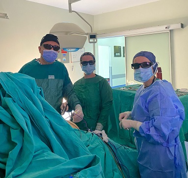 Laparoskopik 3D Ameliyat, Ekip üç boyutlu ekrana bakmaktadır laparoskopi-3d - Dr Mutlu Şahin